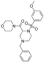 4-((4-BENZYL-1-[(3-METHOXYPHENYL)SULFONYL]PIPERAZIN-2-YL)CARBONYL)MORPHOLINE Struktur