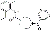 N-(2-ETHYL-6-METHYLPHENYL)-4-(PYRIMIDIN-5-YLCARBONYL)-1,4-DIAZEPANE-1-CARBOXAMIDE Struktur