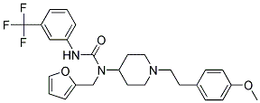 N-(2-FURYLMETHYL)-N-(1-[2-(4-METHOXYPHENYL)ETHYL]PIPERIDIN-4-YL)-N'-[3-(TRIFLUOROMETHYL)PHENYL]UREA Struktur