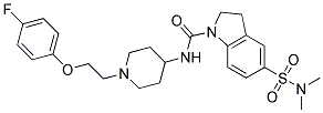 5-[(DIMETHYLAMINO)SULFONYL]-N-(1-[2-(4-FLUOROPHENOXY)ETHYL]PIPERIDIN-4-YL)INDOLINE-1-CARBOXAMIDE Struktur