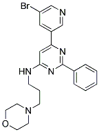 [6-(5-BROMO-PYRIDIN-3-YL)-2-PHENYL-PYRIMIDIN-4-YL]-(3-MORPHOLIN-4-YL-PROPYL)-AMINE Struktur