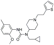 N-(CYCLOPROPYLMETHYL)-N'-(2-METHOXY-5-METHYLPHENYL)-N-(1-[2-(2-THIENYL)ETHYL]PIPERIDIN-4-YL)UREA Struktur