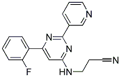 3-([6-(2-FLUOROPHENYL)-2-PYRIDIN-3-YLPYRIMIDIN-4-YL]AMINO)PROPANENITRILE Struktur