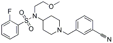 N-[1-(3-CYANOBENZYL)PIPERIDIN-4-YL]-2-FLUORO-N-(2-METHOXYETHYL)BENZENESULFONAMIDE Struktur