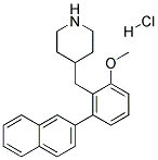 4-(2-METHOXY-6-NAPHTHALEN-2-YL-BENZYL)-PIPERIDINE HYDROCHLORIDE Struktur