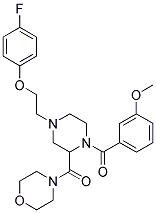 4-([4-[2-(4-FLUOROPHENOXY)ETHYL]-1-(3-METHOXYBENZOYL)PIPERAZIN-2-YL]CARBONYL)MORPHOLINE Struktur