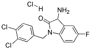 3-AMINO-1-(3,4-DICHLORO-BENZYL)-5-FLUORO-1,3-DIHYDRO-INDOL-2-ONE HYDROCHLORIDE Struktur