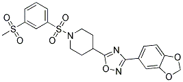 4-[3-(1,3-BENZODIOXOL-5-YL)-1,2,4-OXADIAZOL-5-YL]-1-([3-(METHYLSULFONYL)PHENYL]SULFONYL)PIPERIDINE Struktur