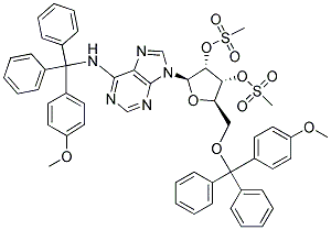 5'-O,N6-BIS-(4-METHOXYTRITYL)-2',3'-DI-O-METHANSULFONYL-ADENOSINE Struktur