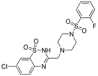 7-CHLORO-3-((4-[(2-FLUOROPHENYL)SULFONYL]PIPERAZIN-1-YL)METHYL)-2H-1,2,4-BENZOTHIADIAZINE 1,1-DIOXIDE Struktur