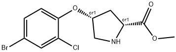 METHYL (2S,4S)-4-(4-BROMO-2-CHLOROPHENOXY)-2-PYRROLIDINECARBOXYLATE Struktur