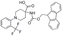 4-(((9H-FLUOREN-9-YL)METHOXY)CARBONYLAMINO)-1-(2-(TRIFLUOROMETHYL)PHENYL)PIPERIDINE-4-CARBOXYLIC ACID Struktur