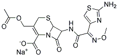 SODIUM, 3-ACETOXYMETHYL-7-[2-(2-AMINO-THIAZOL-4-YL)-2-METHOXYIMINO-ACETYLAMINO]-8-OXO-5-THIA-1-AZA-BICYCLO[4.2.0]OCT-2-ENE-2-CARBOXYLATE Struktur