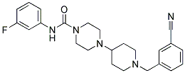 4-[1-(3-CYANOBENZYL)PIPERIDIN-4-YL]-N-(3-FLUOROPHENYL)PIPERAZINE-1-CARBOXAMIDE Struktur