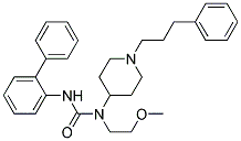 N'-BIPHENYL-2-YL-N-(2-METHOXYETHYL)-N-[1-(3-PHENYLPROPYL)PIPERIDIN-4-YL]UREA Struktur