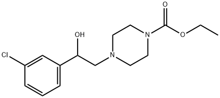 ETHYL 4-[2-(3-CHLOROPHENYL)-2-HYDROXYETHYL]TETRAHYDRO-1(2H)-PYRAZINECARBOXYLATE Struktur