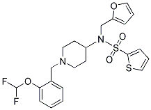 N-(1-[2-(DIFLUOROMETHOXY)BENZYL]PIPERIDIN-4-YL)-N-(2-FURYLMETHYL)THIOPHENE-2-SULFONAMIDE Struktur