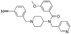 N-[1-(3-CYANOBENZYL)PIPERIDIN-4-YL]-3-METHOXY-N-(PYRIDIN-3-YLMETHYL)BENZAMIDE Struktur