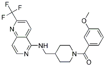 N-([1-(3-METHOXYBENZOYL)PIPERIDIN-4-YL]METHYL)-2-(TRIFLUOROMETHYL)-1,6-NAPHTHYRIDIN-5-AMINE Struktur