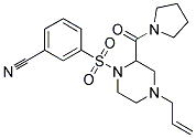 3-([4-ALLYL-2-(PYRROLIDIN-1-YLCARBONYL)PIPERAZIN-1-YL]SULFONYL)BENZONITRILE Struktur