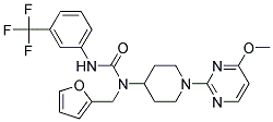 N-(2-FURYLMETHYL)-N-[1-(4-METHOXYPYRIMIDIN-2-YL)PIPERIDIN-4-YL]-N'-[3-(TRIFLUOROMETHYL)PHENYL]UREA Struktur