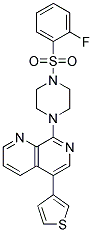 8-(4-[(2-FLUOROPHENYL)SULFONYL]PIPERAZIN-1-YL)-5-(3-THIENYL)-1,7-NAPHTHYRIDINE Struktur