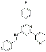 6-(4-FLUOROPHENYL)-2-PYRIDIN-3-YL-N-(PYRIDIN-4-YLMETHYL)PYRIMIDIN-4-AMINE Struktur