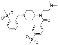 N-[2-(DIMETHYLAMINO)ETHYL]-4-(METHYLSULFONYL)-N-(1-[2-(METHYLSULFONYL)BENZYL]PIPERIDIN-4-YL)BENZAMIDE Struktur