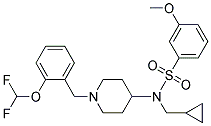 N-(CYCLOPROPYLMETHYL)-N-(1-[2-(DIFLUOROMETHOXY)BENZYL]PIPERIDIN-4-YL)-3-METHOXYBENZENESULFONAMIDE Struktur