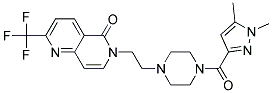 6-(2-(4-[(1,5-DIMETHYL-1H-PYRAZOL-3-YL)CARBONYL]PIPERAZIN-1-YL)ETHYL)-2-(TRIFLUOROMETHYL)-1,6-NAPHTHYRIDIN-5(6H)-ONE Struktur