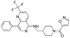 N-([1-(ISOXAZOL-5-YLCARBONYL)PIPERIDIN-4-YL]METHYL)-8-PHENYL-2-(TRIFLUOROMETHYL)-1,6-NAPHTHYRIDIN-5-AMINE Struktur