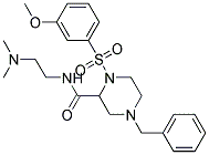 4-BENZYL-N-[2-(DIMETHYLAMINO)ETHYL]-1-[(3-METHOXYPHENYL)SULFONYL]PIPERAZINE-2-CARBOXAMIDE Struktur