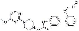 4-METHOXY-2-(4-([5-(2-METHOXYPHENYL)-1-BENZOFURAN-2-YL]METHYL)PIPERAZIN-1-YL)PYRIMIDINE HYDROCHLORIDE Struktur