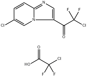 6-CHLORO-3-(2-CHLORO-2,2-DIFLUOROACETYL)IMIDAZO[1,2-A]PYRIDIN-4-IUM 2-CHLORO-2,2-DIFLUOROACETATE Struktur