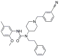 N-[1-(3-CYANOBENZYL)PIPERIDIN-4-YL]-N'-(2-METHOXY-5-METHYLPHENYL)-N-(2-PHENYLETHYL)UREA Struktur