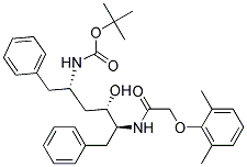 (2S,3S,5S)-2-(2,6-DIMETHYLPHENOXYACETYL)AMINO-3-HYDROXY-5-(TERT-BUTYLOXYCARBONYLAMINO)-1,6-DIPHENYLHEXANE Struktur