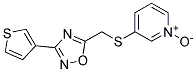 3-({[3-(3-THIENYL)-1,2,4-OXADIAZOL-5-YL]METHYL}THIO)PYRIDINIUM-1-OLATE Struktur