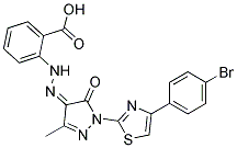 2-(N'-(1-[4-(4-BROMO-PHENYL)-THIAZOL-2-YL]-3-METHYL-5-OXO-1,5-DIHYDRO-PYRAZOL-4-YLIDENE)-HYDRAZINO)-BENZOIC ACID Struktur