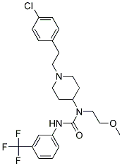 N-(1-[2-(4-CHLOROPHENYL)ETHYL]PIPERIDIN-4-YL)-N-(2-METHOXYETHYL)-N'-[3-(TRIFLUOROMETHYL)PHENYL]UREA Struktur