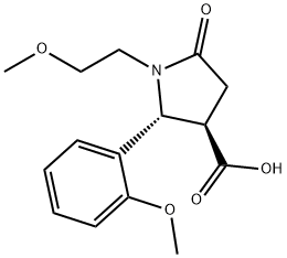 (2R,3R)-1-(2-METHOXY-ETHYL)-2-(2-METHOXY-PHENYL)-5-OXO-PYRROLIDINE-3-CARBOXYLIC ACID Struktur