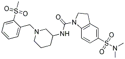 5-[(DIMETHYLAMINO)SULFONYL]-N-(1-[2-(METHYLSULFONYL)BENZYL]PIPERIDIN-3-YL)INDOLINE-1-CARBOXAMIDE Struktur