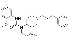 N-(2-METHOXYETHYL)-N'-(2-METHOXY-5-METHYLPHENYL)-N-[1-(3-PHENYLPROPYL)PIPERIDIN-4-YL]UREA Struktur