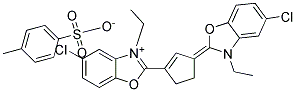 5-CHLORO-2-(3-[5-CHLORO-3-ETHYL-1,3-BENZOXAZOL-2(3H)-YLIDENE]-1-CYCLOPENTEN-1-YL)-3-ETHYL-1,3-BENZOXAZOL-3-IUM 4-METHYLBENZENESULFONATE Struktur