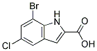 7-BROMO-5-CHLORO-1H-INDOLE-2-CARBOXYLIC ACID Struktur