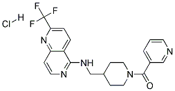 N-([1-(PYRIDIN-3-YLCARBONYL)PIPERIDIN-4-YL]METHYL)-2-(TRIFLUOROMETHYL)-1,6-NAPHTHYRIDIN-5-AMINE HYDROCHLORIDE Struktur