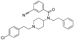 N-(1-[2-(4-CHLOROPHENYL)ETHYL]PIPERIDIN-4-YL)-3-CYANO-N-(2-PHENYLETHYL)BENZAMIDE Struktur