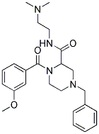 4-BENZYL-N-[2-(DIMETHYLAMINO)ETHYL]-1-(3-METHOXYBENZOYL)PIPERAZINE-2-CARBOXAMIDE Struktur