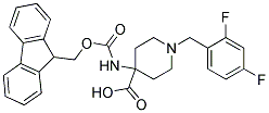 4-(((9H-FLUOREN-9-YL)METHOXY)CARBONYLAMINO)-1-(2,4-DIFLUOROBENZYL)PIPERIDINE-4-CARBOXYLIC ACID Struktur