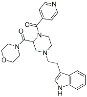 3-(2-[4-ISONICOTINOYL-3-(MORPHOLIN-4-YLCARBONYL)PIPERAZIN-1-YL]ETHYL)-1H-INDOLE Struktur