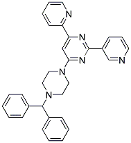 4-(4-BENZHYDRYL-PIPERAZIN-1-YL)-6-PYRIDIN-2-YL-2-PYRIDIN-3-YL-PYRIMIDINE Struktur